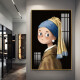 Arte de pared de entrada simple moderna Luz mural de lujo Corredor atmosférico y corredor END CHANGING Pintura decorativa Pintura decorativa TXMG3294 70*100 Silver 35 mm Cepilado de aluminio Marco de aluminio