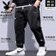 Playboy Jeans Herren Frühling und Herbst 2025 neue Herrenhosen losen gerade Sporttraining Harun Casual Long Hosen 2318 Grau L [(30-31 Größen) Gewicht 110-130jin [Jin gleich 0,5 kg]]