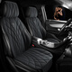 DreamSelect Seat Seat Cushion Four Seasons Universal Summer Seat Seat Cover cinq sièges Coussin de siège en cuir complet ventilé et couvercle de siège respirant Half-Pack Cushion [légende noir] Light and Luxurious Skin Sense - Breffable and Confortable Peugeot 408/508/4008/5008