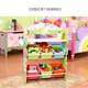 Teamsonfondoqi Baby Bookshelf Bookshelf para el gabinete de almacenamiento de juguetes para niños Muebles Kindergarten Pink Jungle Adventure Silla de almacenamiento de 3 pisos TD-12799A