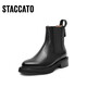 Staccato New Winter Style British Style Boots Chelsea Boots Boots Boots épais talons Bottes de mode Bottes D9930DD3 Obsidian Black (Velvet) 37