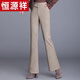 Hengyuanxiang (HYX) Autumn and Winter Thickened Woolen Pants for Women Small People High Waist Slim and High Casual Pants Female Long Pants 6629 Black Cropped Pants Style Fleece S 85-95Jin [Jin equals 0.5 kg]