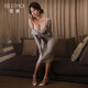 Feimu 2025 new sexy wife low collar home suit sexy underwear high-end pajamas passionate dating robe 7853