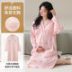 Chemise de nuit de maternité en pur coton avec coussinet d'allaitement, chemise de nuit de maternité à manches longues printemps et automne, pyjama de maison de retraite pour femmes post-partum, vêtements de confinement à domicile LX-13062, double usage pendant la grossesse + période d'accouchement M 80-100