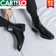 Cartelo Chelsea Boots Men's Boths Automne et hiver High-Top Casual Leather Chaussures British Style British Men's Internet Celebrity Fashion Pointed-Toe Martin Boots Men X.M841-5 Black 42