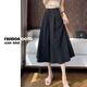 Ai Feilin [6172 people collect] Tiansi Cotton high waist slim A-line skirt for women 2025 summer new style versatile gray-green S suggested 80-95 Jin [Jin equals 0.5 kg]
