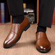 Classic Car Herren Lederschuhe echtes Leder atmungsaktives Geschäft formelle Lederschuhe Männer junge und mittlere Männerschuhe speicherte Zehenabdeckungen weiche Soles Schuhe Männer 3527 Brown 38