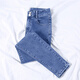 Yisi Reducido Retro Blue Jeans Women's 2025 Spring y otoño Nuevas patas pequeñas y tierras de cintura alta pantalones delgados de lápiz delgado gris [Dar un cinturón] 833 28 recomendado 100-110Jin [Jin iguala 0.5 kg]