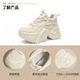 
ZHR dad shoes for women Spring and Autumn Small Sports Casual Shoes for Women Inner Heightening Thick Sole Women's Shoes G728 Beige 37
