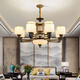 Ling Yuxun's new Chinese dustproof chandelier home atmospheric living room lamp modern simple dining room lamp Zen warm bedroom LED lamp 9902-6 heads