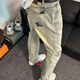 Luyaer yellow mud war horse printed pants men's spring and summer casual versatile jeans American hiphop trendy brand straight trousers Yellow mud XL [Suggested 120-140Jin [Jin equals 0.5 kg]]