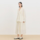 AUM (AUM) easy suit AUM 2025 spring new cotton V-neck bud sleeve embroidered top skirt off-white jacket M