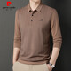 
Pier Cardin brand pure cotton men's long-sleeved T-shirt in spring striped lapel POLO base shirt elastic casual top 838 navy L 170110L (120-140Jin [Jin equals 0.5 kg])