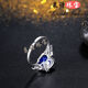 Pop sapphire ring European and American colored gemstone ring sterling silver plated with 18K gold inlaid with tanzanite colored gemstone silver jewelry No. 9
