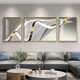 Huaixue Modern Simple Living Sala Sofá Decoración de la pared Decoración de la pared Luz de lujo Atmosférico Pintura de colgación 2025 Nuevo triple abstracto Mural T12342 izquierda y derecha 30*40 Middle 60*40 Lienzo de textura Aleación de aluminio Marco negro