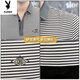 Playboy (Playboy) Striped Kurzärmer T-Shirt für Männer im Sommer New Mercerized Cotton Casual Slim Lteel halbärmelig T-Shirt Polo Shirt Top für Männer schwarz [6627] M [90-110jin [Jin gleich 0,5 kg]]
