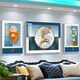 Modern Light Luxury Living Sala Sofá Decoración de la pared Decoración de la pared Sentido Abstracto de la moda Internet Farea Triple Hanging Painting Art Pintura TXMG9276 100*70cm en el medio / 50*70 cm en la derecha 3