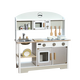 日式儿童过家家厨房玩具木质仿真工具做饭木制厨具3-6岁生日礼物 加高款-B日式灰白厨房+冰箱 发客