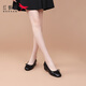 Rote Libelle Single -Schuhe Frauen leichte Mund Frauenschuhe Fersenpendlerschuhe Frauen Heeling Slim Lederschuhe WTB152311 Black 38