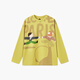 MQD boys spring new college style basic versatile medium and large children cartoon long-sleeved T-shirt medium yellow 120