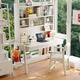 Kao solid wood desk bookshelf bookcase integrated study table student home lifting desk computer desk 888#1.2 meters
