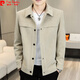 Pierre Cardin Men's Jacket Men's Spring and Autumn Trendy Casual Lapa Caet 2025 New Spring Men's Top LJK695 Gray XL [Adecuado para 120-135Jin [Jin iguala 0.5 kg]]]