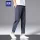 Romon Pantalones casuales para hombres Summer Sports Loose Pantalones rectos Hielo Seda Elástica Nínea Pantalones Menores para hombres 718 Dark Grey 4xl
