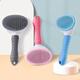 PINQUROME pet comb hair remover cat comb to clean floating hair dog needle comb self-cleaning comb cat and dog pet supplies blue round fine needle