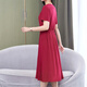 Dengsentu Guangzhou Robe féminine haut de gamme Robe pour femmes de l'âge moyen de l'âge moyen en soie de soie de soie à manches courtes 683 à 2 xl 100jin [Jin est égal à 0,5 kg]