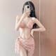 Guiqi split sexy swimsuit for women in hot springs bikini three-piece hot girl pure desire small breasts gathered slimming seaside vacation pink one size