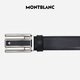 Montblanc Montblanc Placa rectangular Hebilla Hollow Hollow Black/Brown Cinturón de doble cara 3CM 114423 Regalos para el Día de San Valentín chino