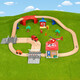 Leku wooden building blocks train track set magnetic locomotive 3-5-7 years old boy building blocks children's toys Small tracks in mining area construction site Official standard