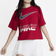 耐克（NIKE）T恤女装 2025夏季新款时尚运动服休闲舒适健身透气宽松圆领短袖 HF6291-687红色 M