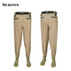 SEKOYA Waist Wading Pants Luya Equipment Fishing Suit Stream Fishing One-piece Waterproof Rain Pants Catch the Sea Wear-Resistant Half-body Wading Pants 5006J Khaki L Shoe Size 42