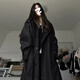GARNUO灰色风衣外套女中长款2025新款早春秋韩系小个子高级感英伦风大衣 黑色 M 【101-130斤】