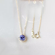 Hunter Japanese agete Akado natural tanzanite necklace women's light luxury retro amethyst 18K gold birthstone pendant amethyst tanzanite necklace