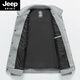 JEEP SPIRIT春季翻领毛呢夹克男外套中年商务男装春秋百搭休闲夹克男上衣 M878款  灰色 M 170
