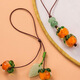 Beiyipin Persimmon Persimmon Mobiltelefon Anhänger kurzer Lanyard für Männer und Frauen Retro-Stil verglaste Persimmon Pendell