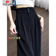 Pierre Cardin [3899 Collections] Pantalons de combinaison droite décontractés pour femmes 2025 Fémirations de printemps et automne grande taille Fat Mm haute taille tombant noire [printemps et automne tombant haut de gamme] petite personne 3xl / [145-160jin [Jin est égal à 0,5 kg]]]]