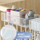 Children's bed accessories crib bedside hanging basket fence bedside storage rack hanging bag storage basket baby storage white long (adjustment style)