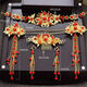 Paup New Chinese Style Bridal Headress Classical Phoenix Crown Shaking Shaking Wedding Xiuhe Cost Tassels Headress Set (Style Crochet d'oreille)