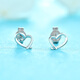 3DG Jewelery Love Platinum 950 Earrings Simple and Fashionable for Your Girlfriend Priced by the Gram Total Weight 0.95 Grams (With Jewelry Gift Box)