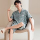 Yu Zhaolin (YUZHAOLIN) pajamas men's pure cotton summer shorts shorts 2025 new summer men's home clothing set large size for outside wear NSALM-LMSJ9227 3XL (recommended 175-195Jin [Jin equals 0.5 kg])