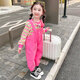 
Beautiful children's spring overalls suit 2025 new children's spring and autumn clothes striped casual baby girl Korean version two-piece set picture color 140