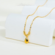 Xuecong Zokai 18K gold plain gold necklace, simple and romantic K gold pendant, design-inspired color gold pendant, multiple options, long water drop style (approximately 2-2.1 grams)