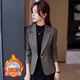 Chenfu small blazer women's Korean style fashion casual short style slim temperament suit versatile work clothes top single piece regular gray suit 2XL recommended 120-130Jin Jin equals 0.5 kg