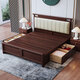 Cama Yuyang Nueva cama de madera maciza de madera maciza de estilo negro 1.8m 2m Bed de dormitorio Bed 9904# Bed de madera Wujin [联文] 1.5*2.0m [Tablero de cama silenciosa]