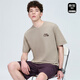 MARK HUAFEI [7A Antibakteriell + Anti-Mititen Cooles Gefühl] Kurzärmeliges T-Shirt für Männer 25 Frühling und Sommer atmungsaktives, locker gestickte einfache lässige T-Shirt 701 Khaki S (High 155-165 Gewicht 55-60)