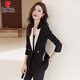 Pierre cardin white suit jacket for women 2025 spring and autumn new style contrasting temperament goddess style host professional suit YWZ9926 white single-piece suit S 80-91Jin [Jin equals 0.5 kg]