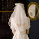 Dipur bride veil headdress proposal marriage certificate wedding hijab internet celebrity bow hair clip confession photo prop ceremony
